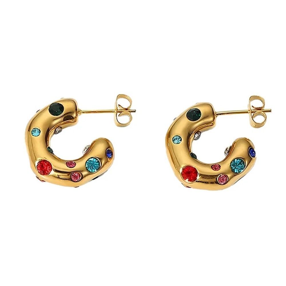 Diamond hoop earrings  #102